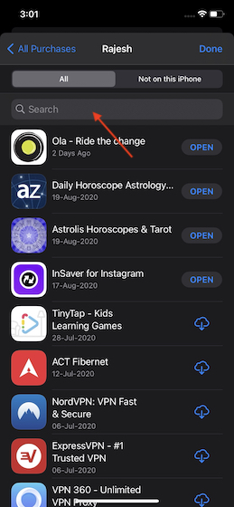 Buscar Fortnite en la App Store