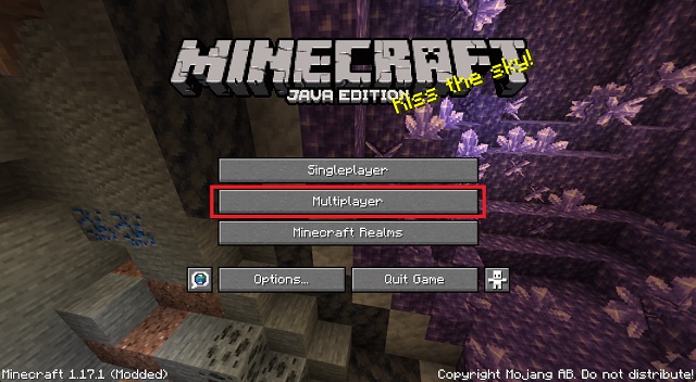 Opção multijogador Página inicial do Minecraft