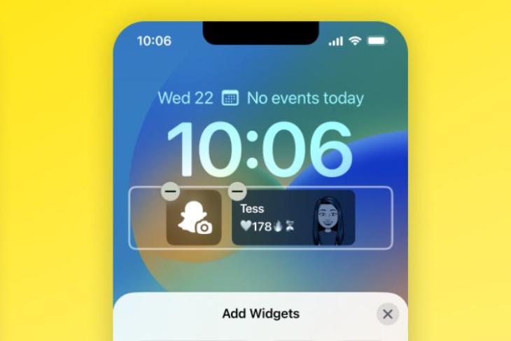 Snapchat iOS 16 Sperrbildschirm-Widget